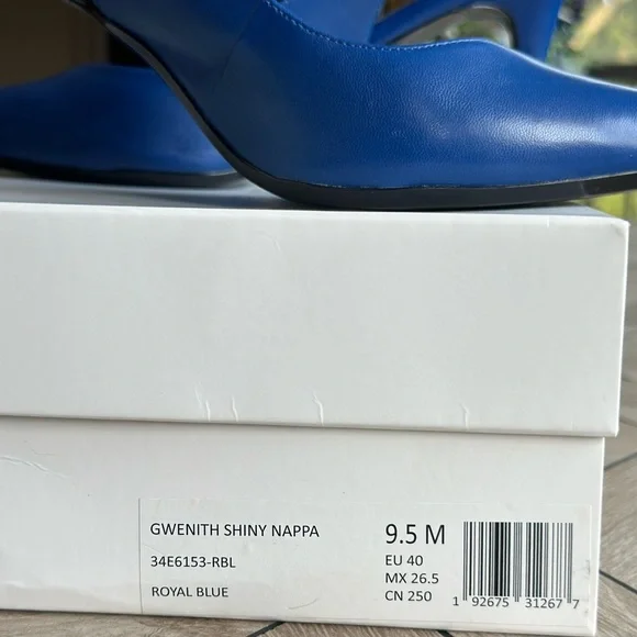 Calvin Klein Women's Royal Blue Gwenith Shiny Nappa Slingback Heels - Picture 14 of 14